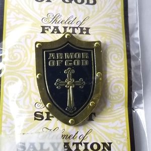 New Full Armor of God Shield Lapel Pin